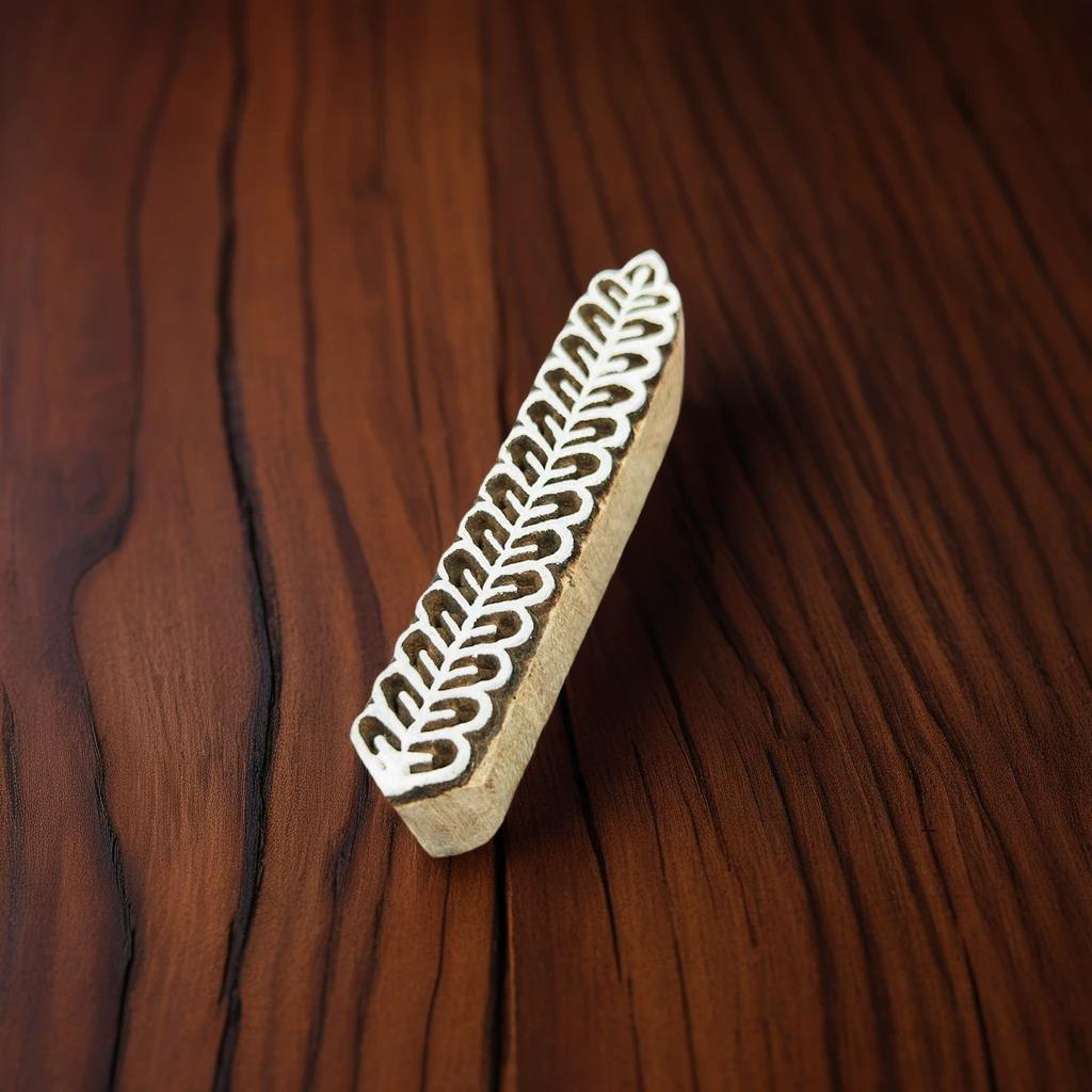 Wheat Border Printing Block | Indian Woodblock Stamp