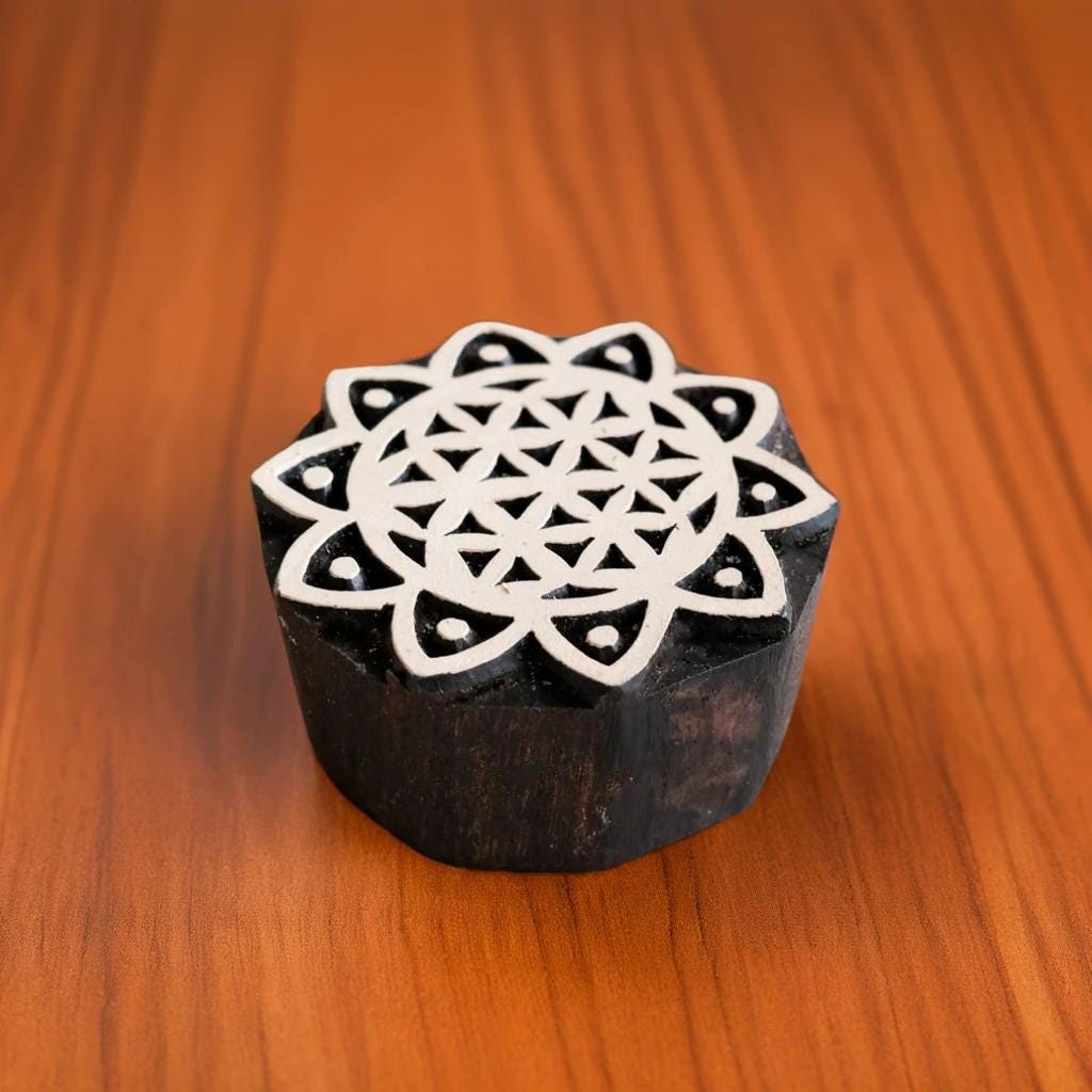 Wood Block - Geometric Bloom