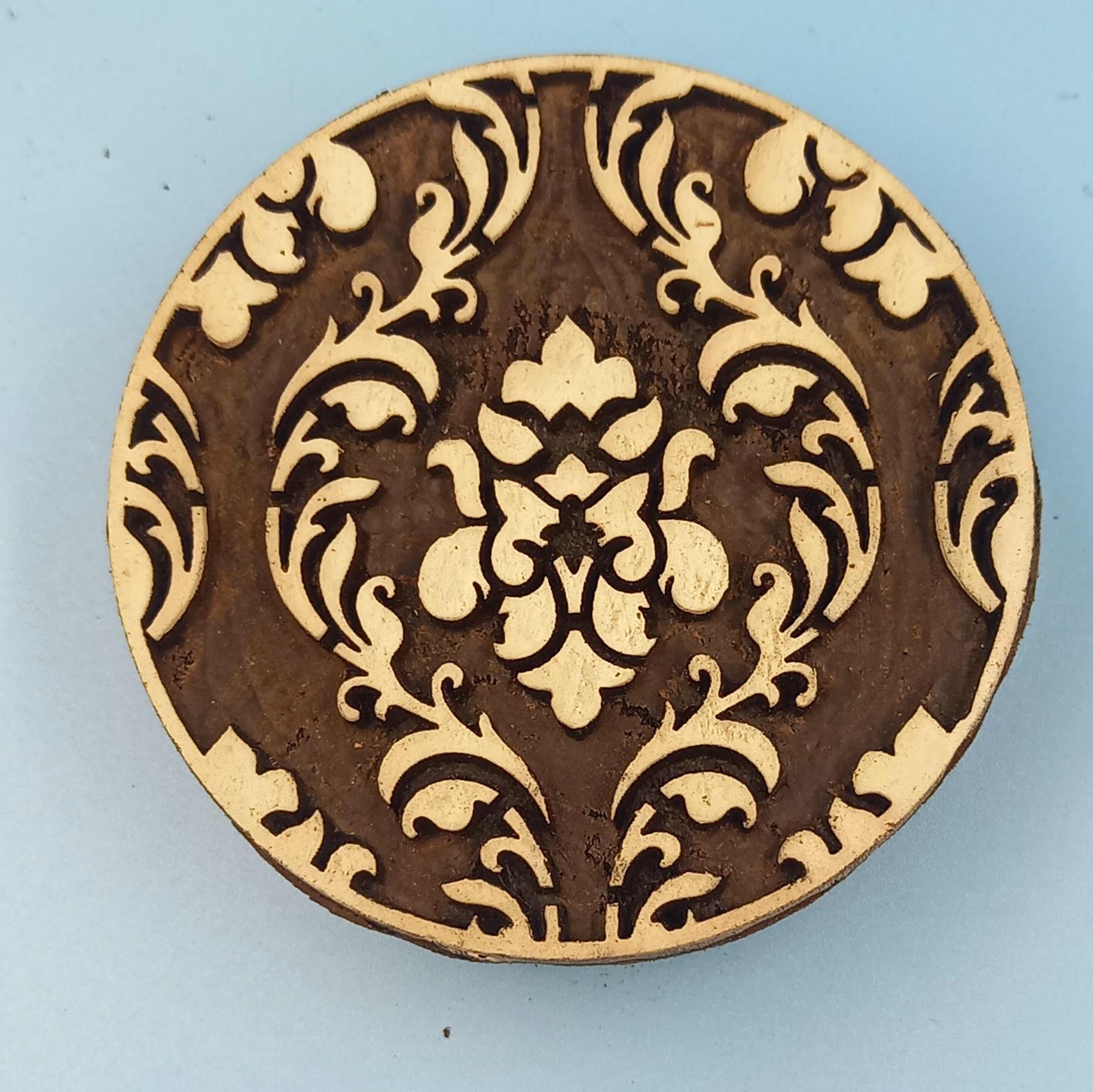 Oriental Mandala Wooden Printing Block Pottery Stamp, Batik Tjaps, Blaudruck stempel