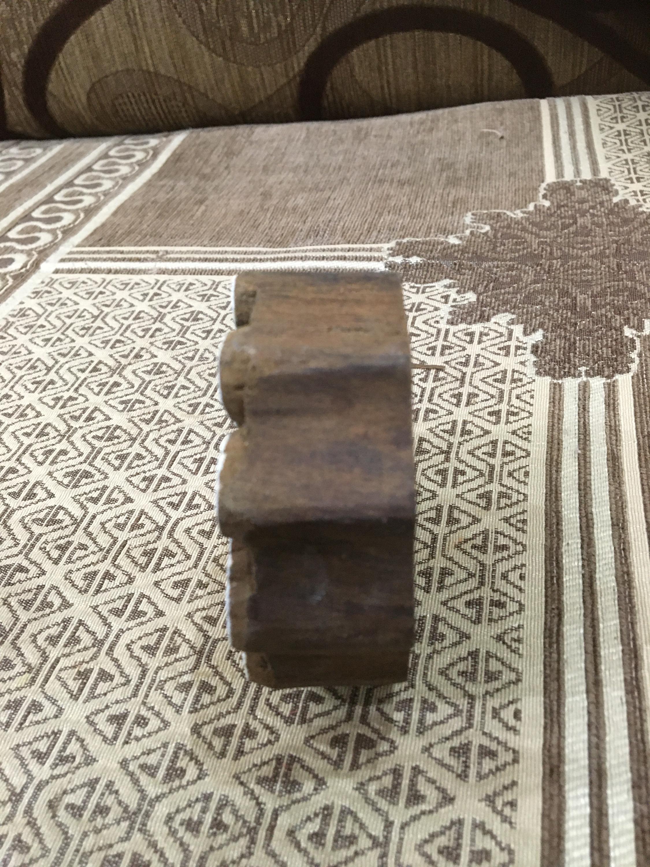 Floral Wooden Printing Block, Indian Textile Stamp (8cm)