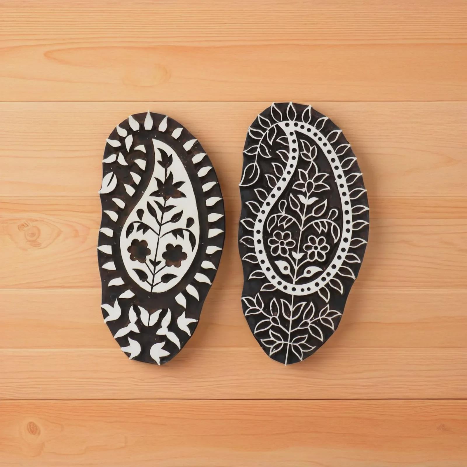 Paisley Wooden Stamp Set, Batik Printing Blocks