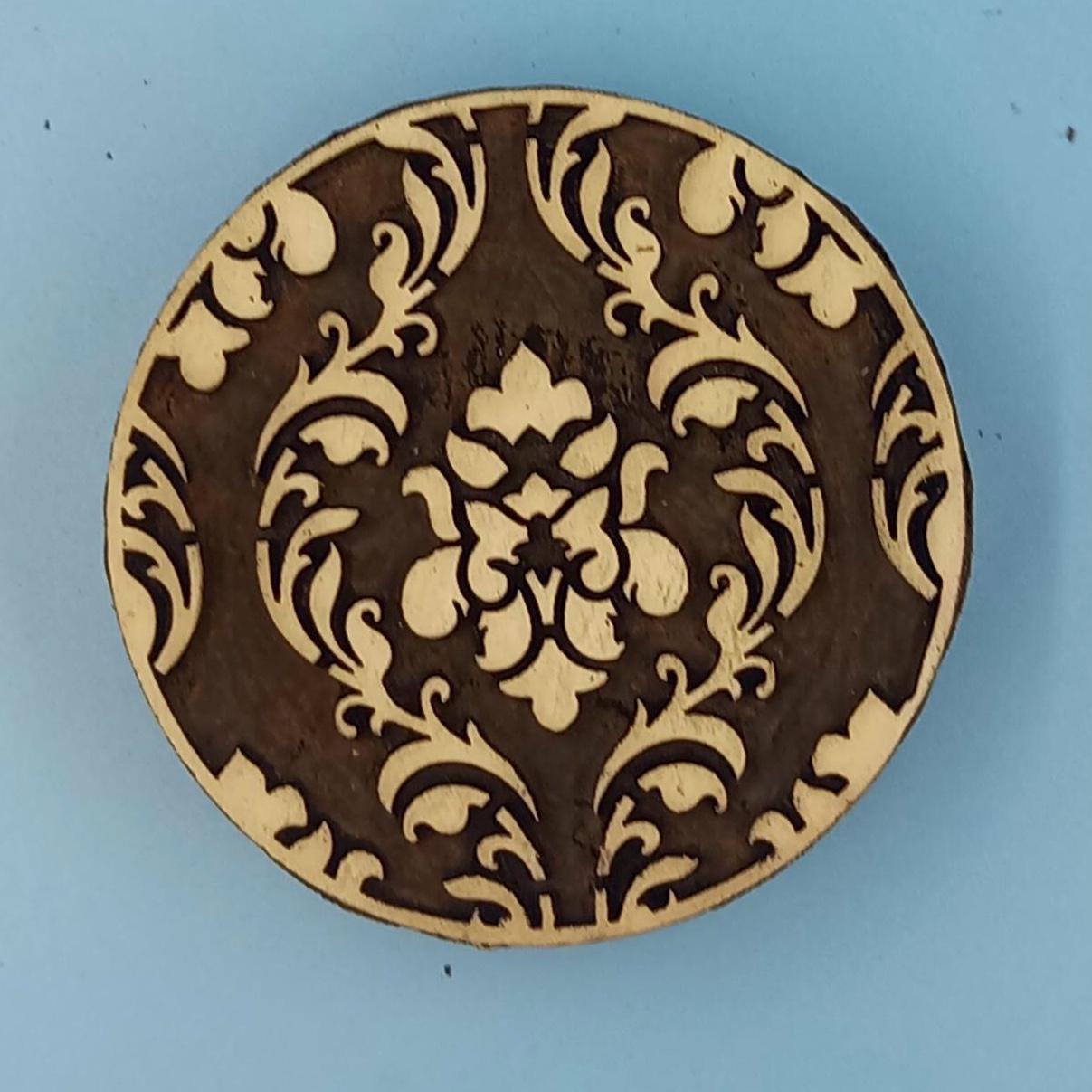 Oriental Mandala Wooden Printing Block Pottery Stamp, Batik Tjaps, Blaudruck stempel