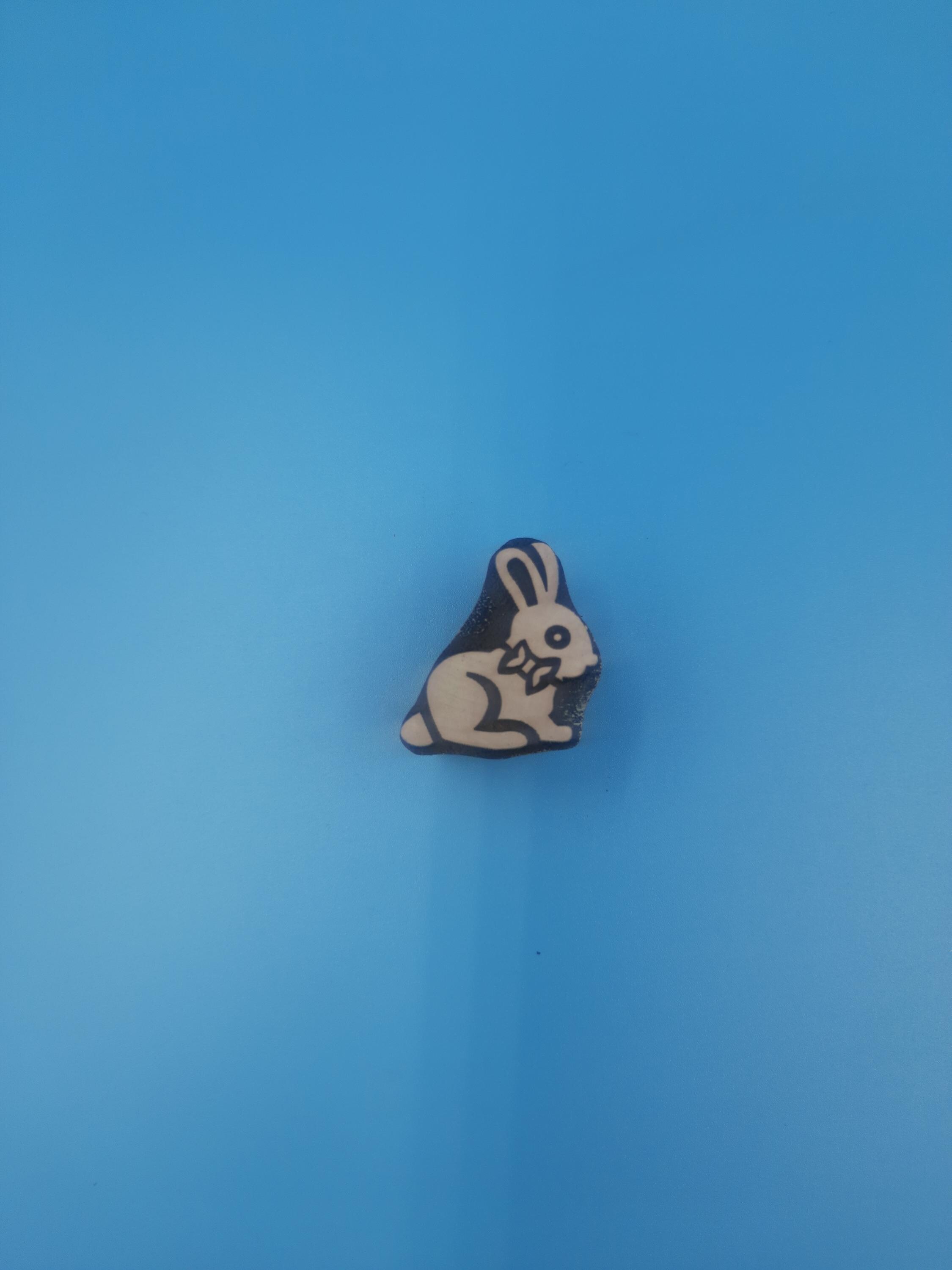 Mini Rabbit Wooden Printing Block Pottery Stamp, Batik Tjaps, Blaudruck stempel