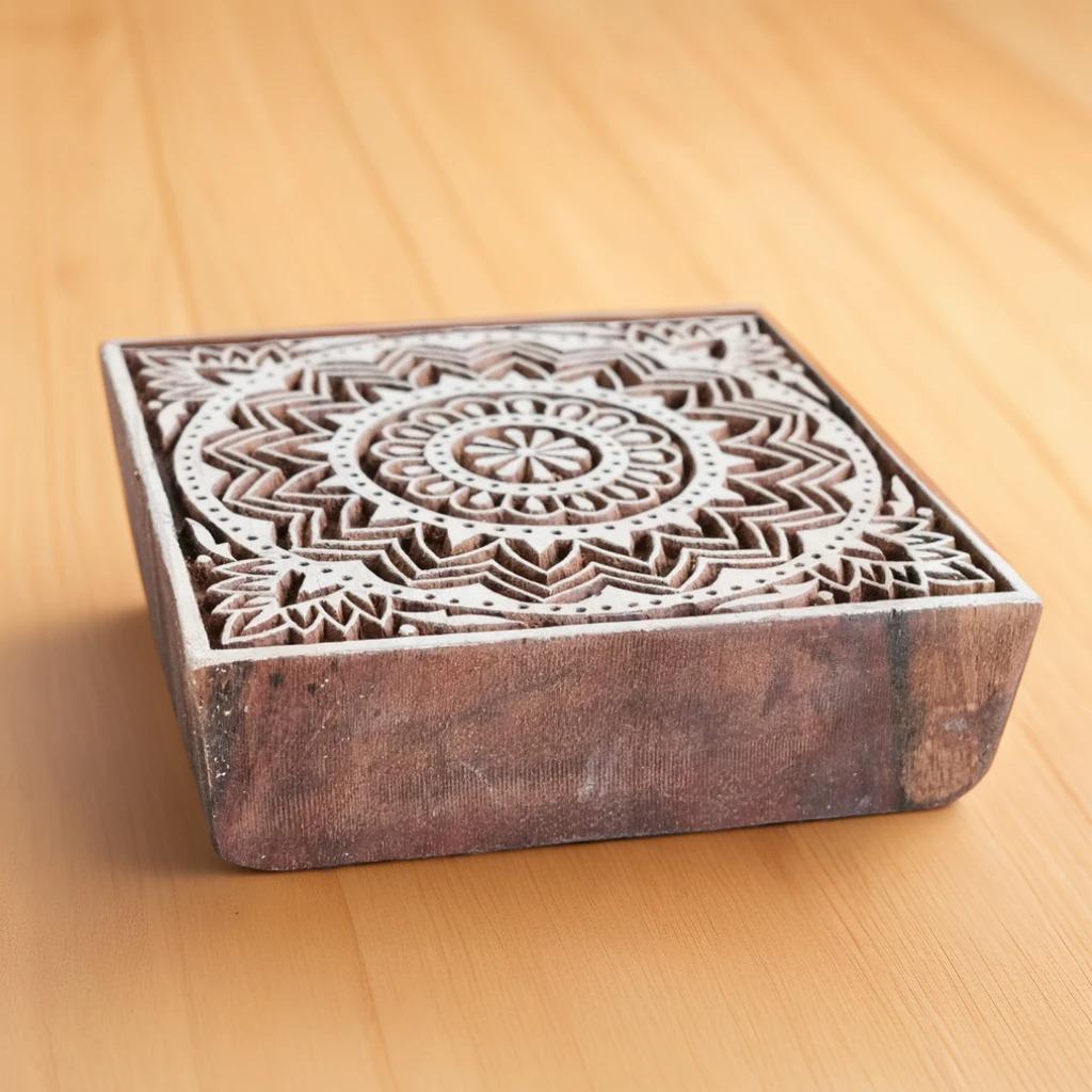 Wood Block - Flower Mandala