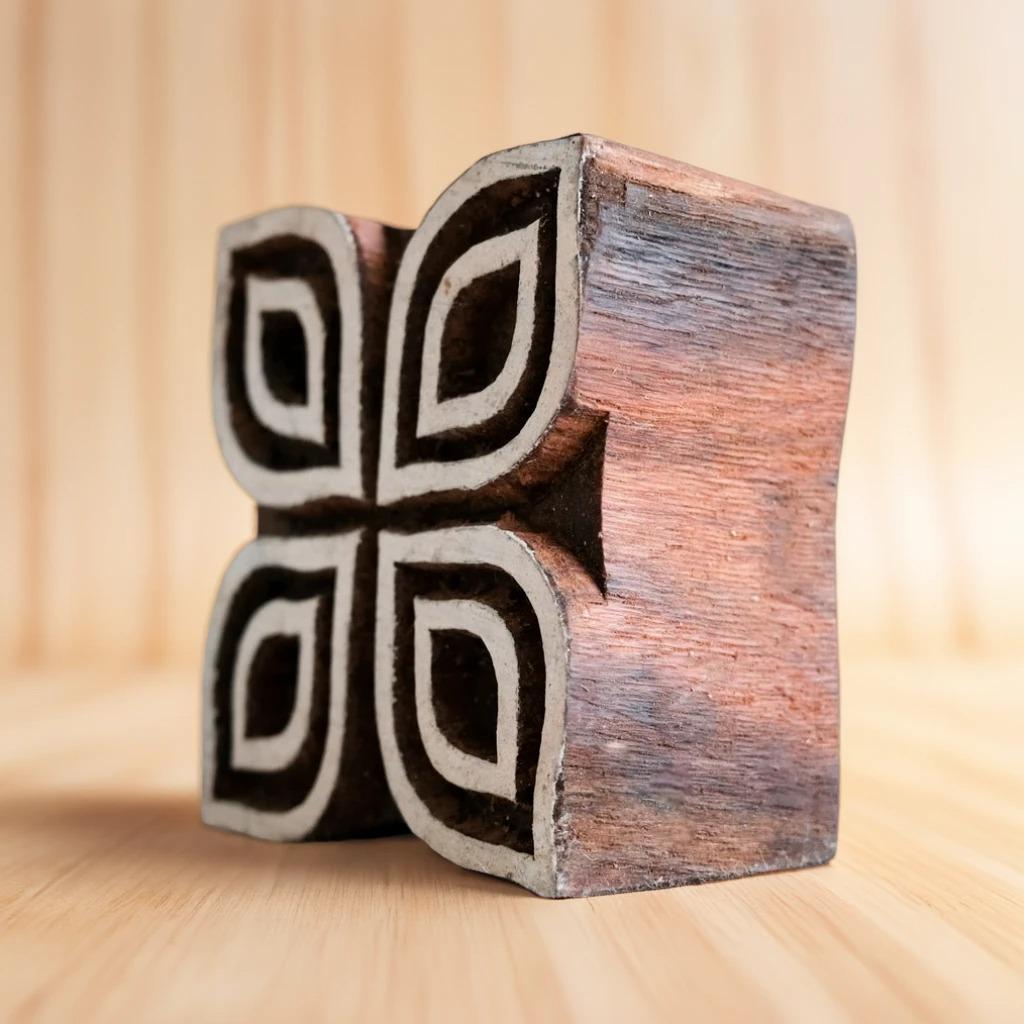 Wood Block - Four Petals