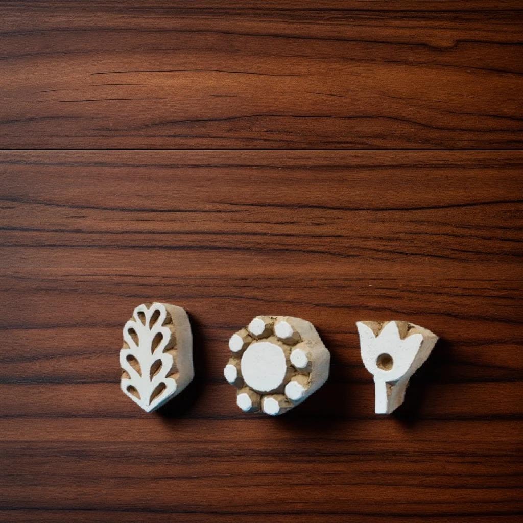 Hand Carved Indian Wood Stamp, Textile Blockprint
