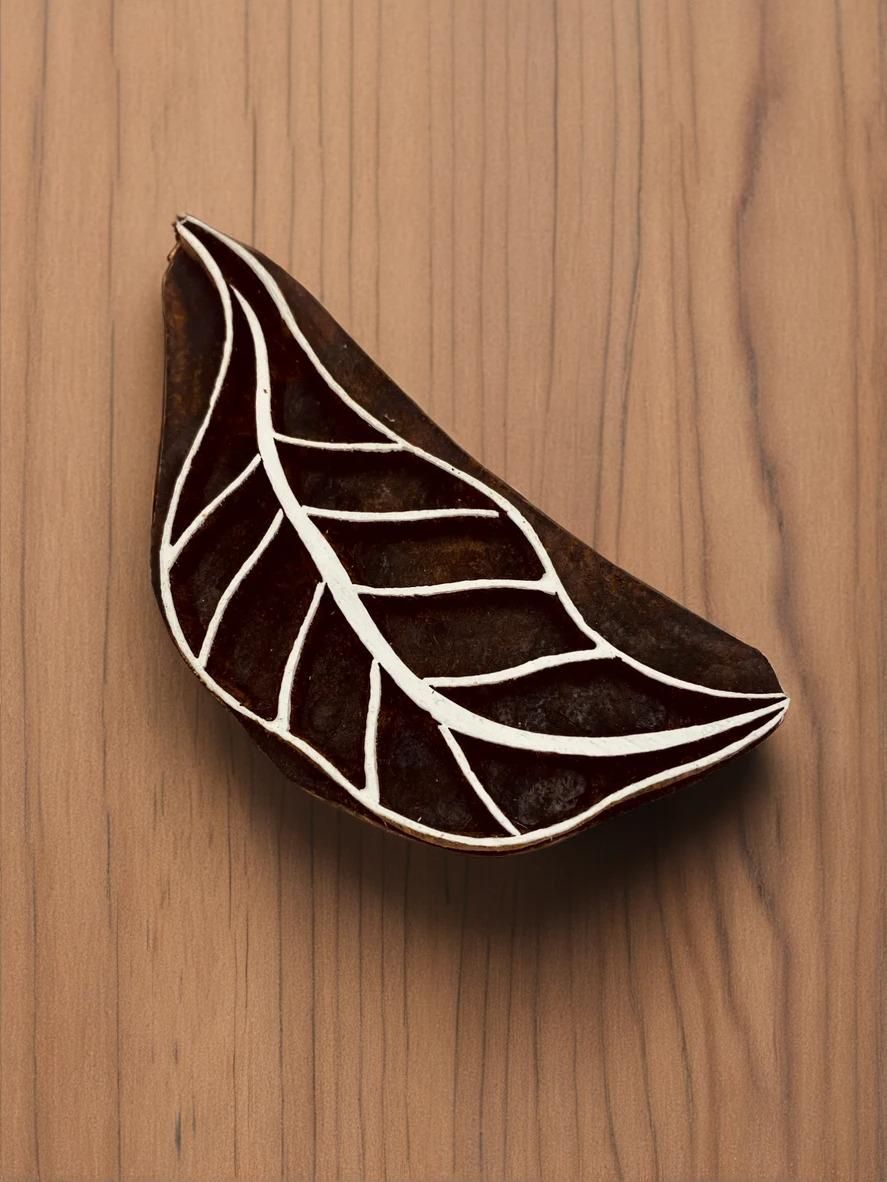 Eucalypt Leaf Wood Block Stamp