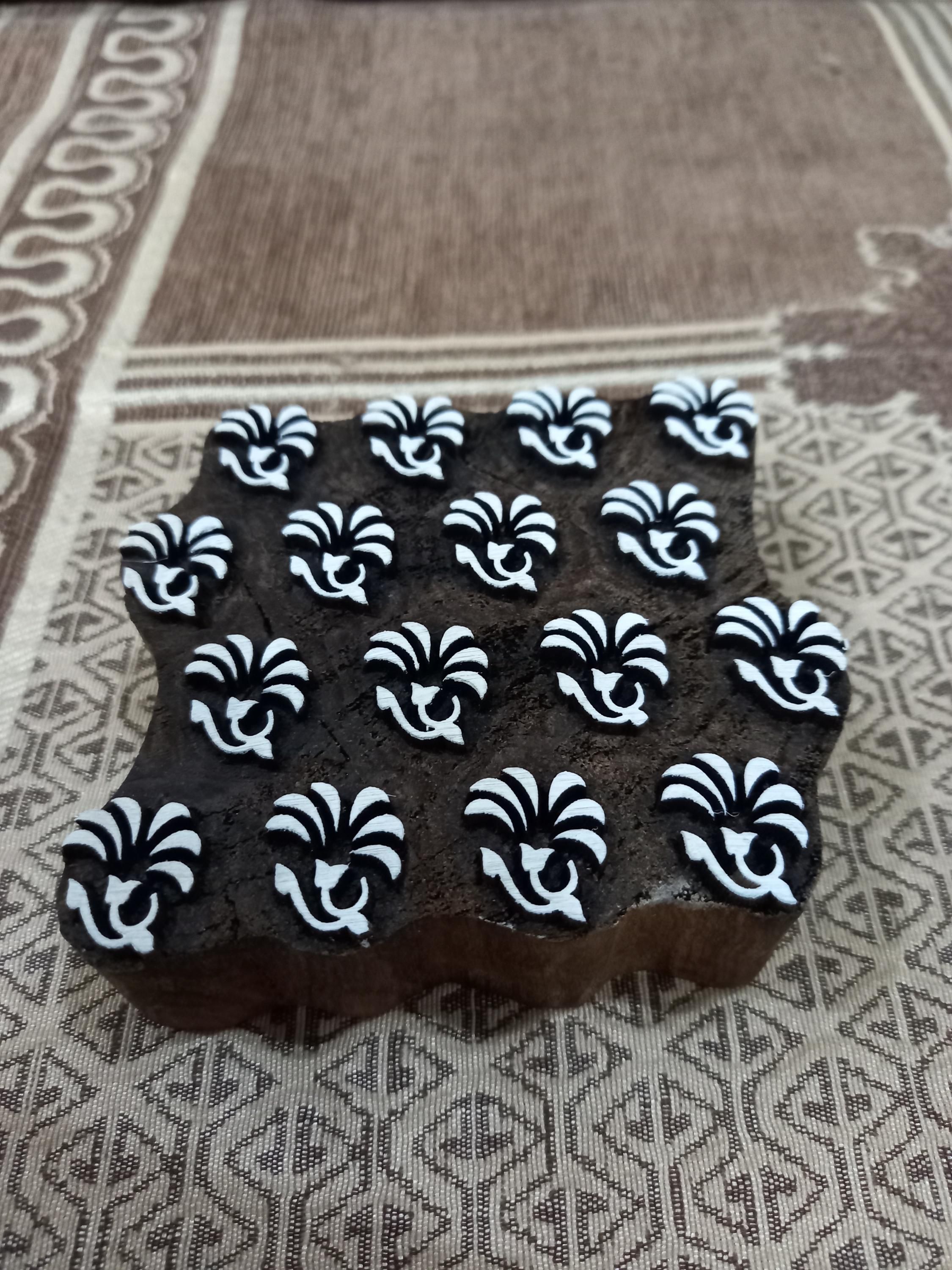 Indian Artistic Handicraft Item Wooden Printing Block Pottery Stamp, Batik Tjaps, Blaudruck stempel
