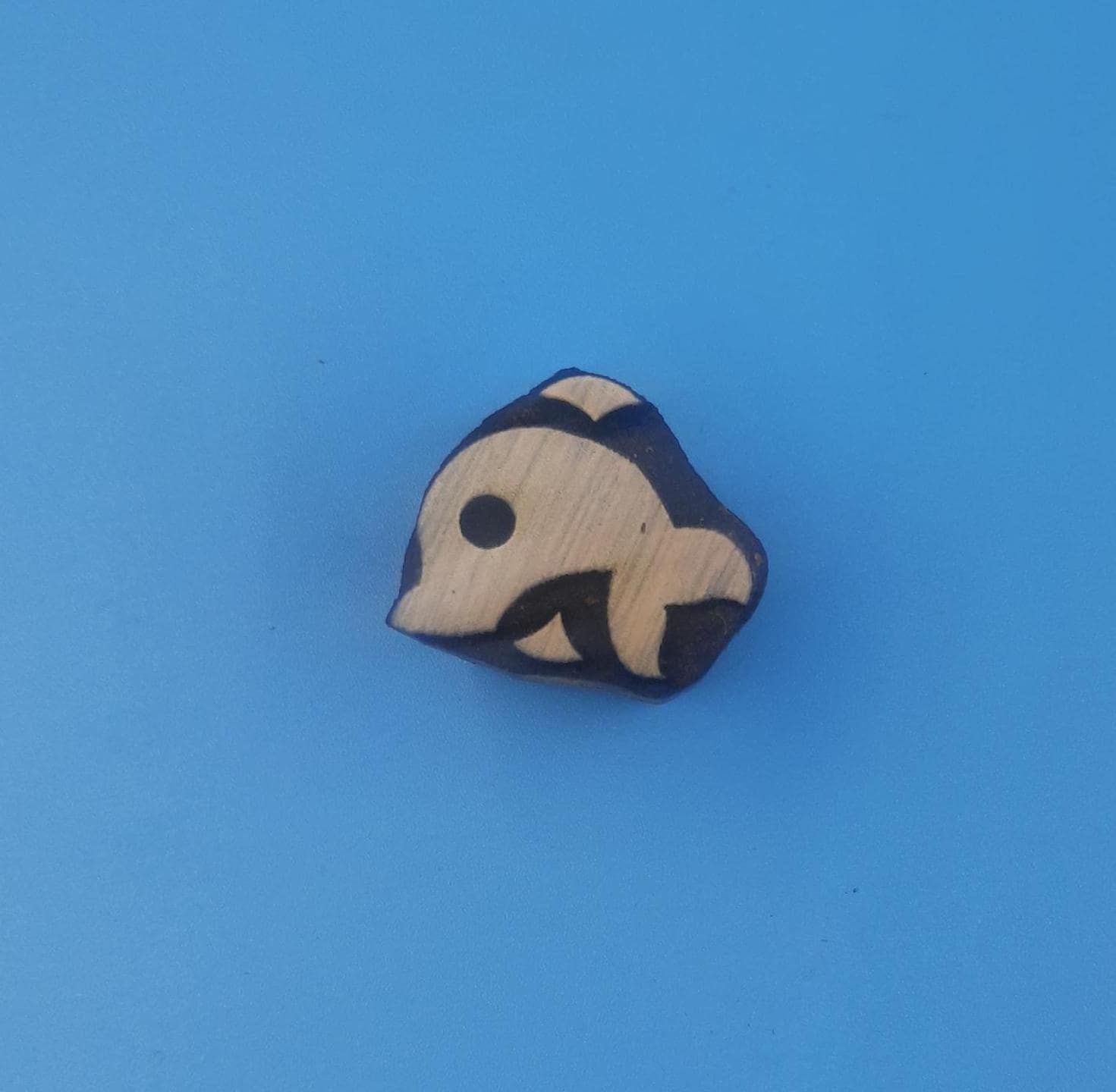 Mini Solid whale Wooden Printing Block Pottery Stamp, Batik Tjaps, Blaudruck stempel