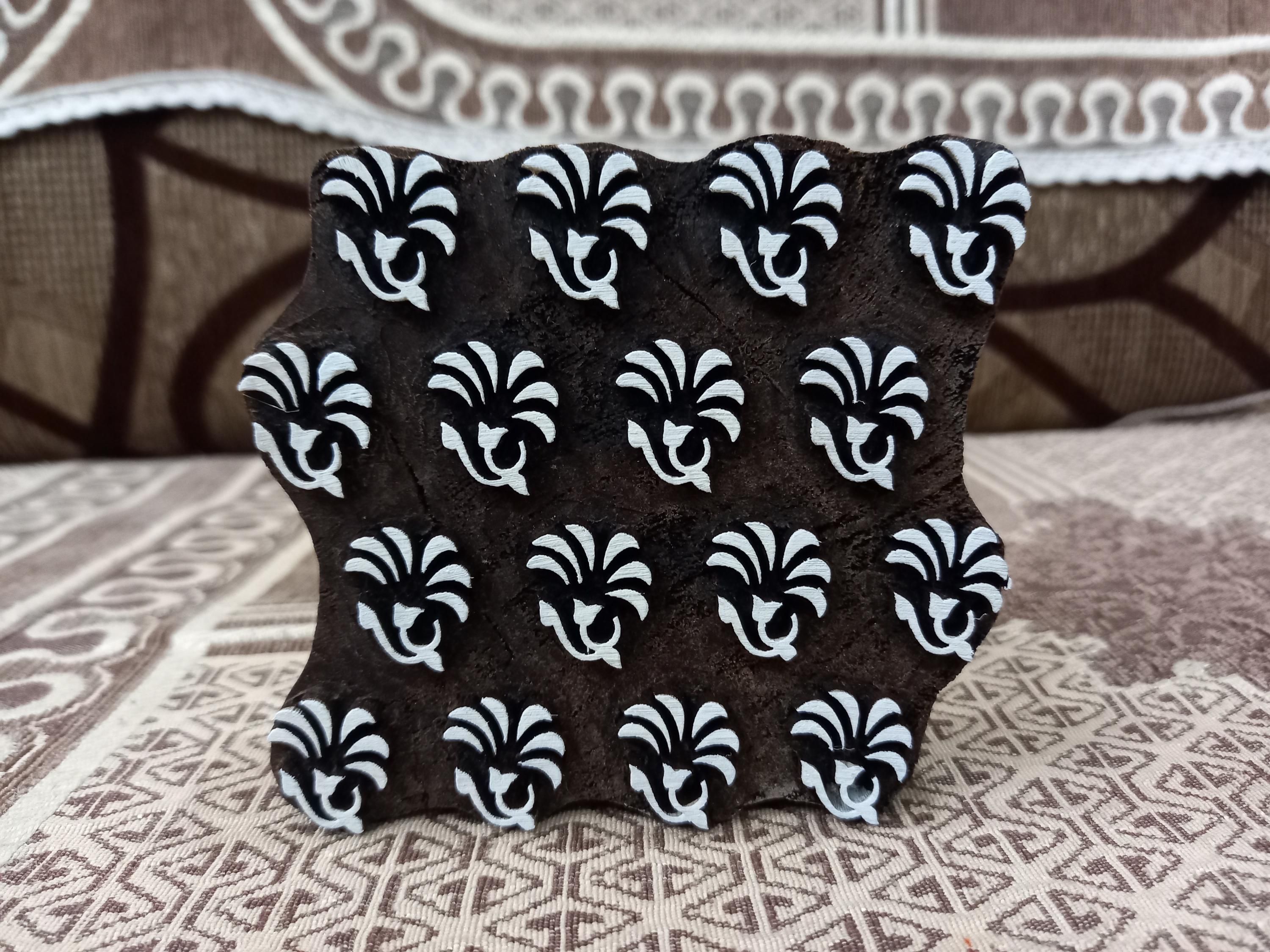 Indian Artistic Handicraft Item Wooden Printing Block Pottery Stamp, Batik Tjaps, Blaudruck stempel