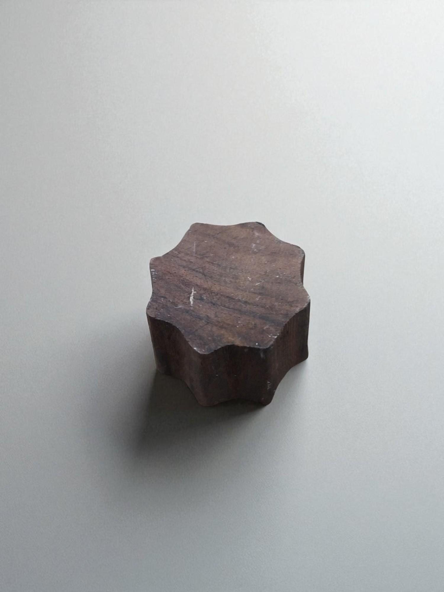 Indian Hand Carved Wooden Stamp, Star with Dots
