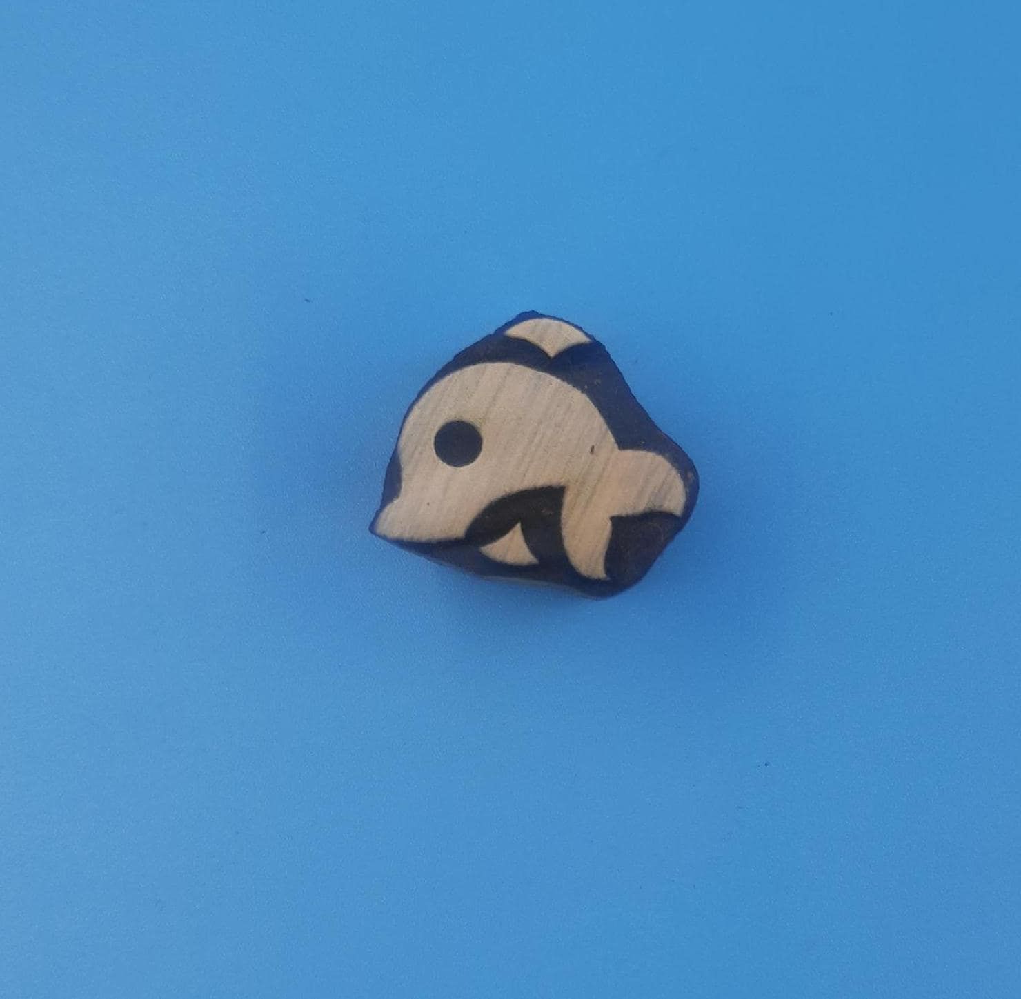 Mini Solid whale Wooden Printing Block Pottery Stamp, Batik Tjaps, Blaudruck stempel