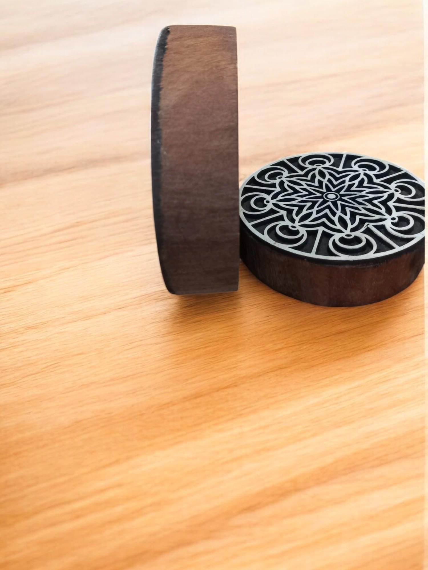 Mandala Design Wooden Printing Block, Pottery Stamp