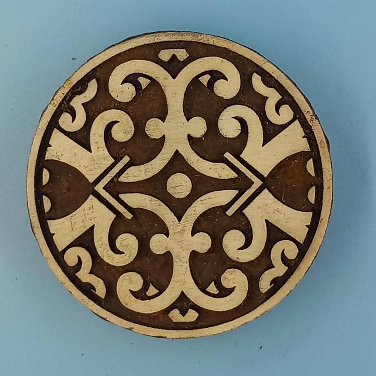 Oriental Mandala 02 Wooden Printing Block Pottery Stamp, Batik Tjaps, Blaudruck stempel
