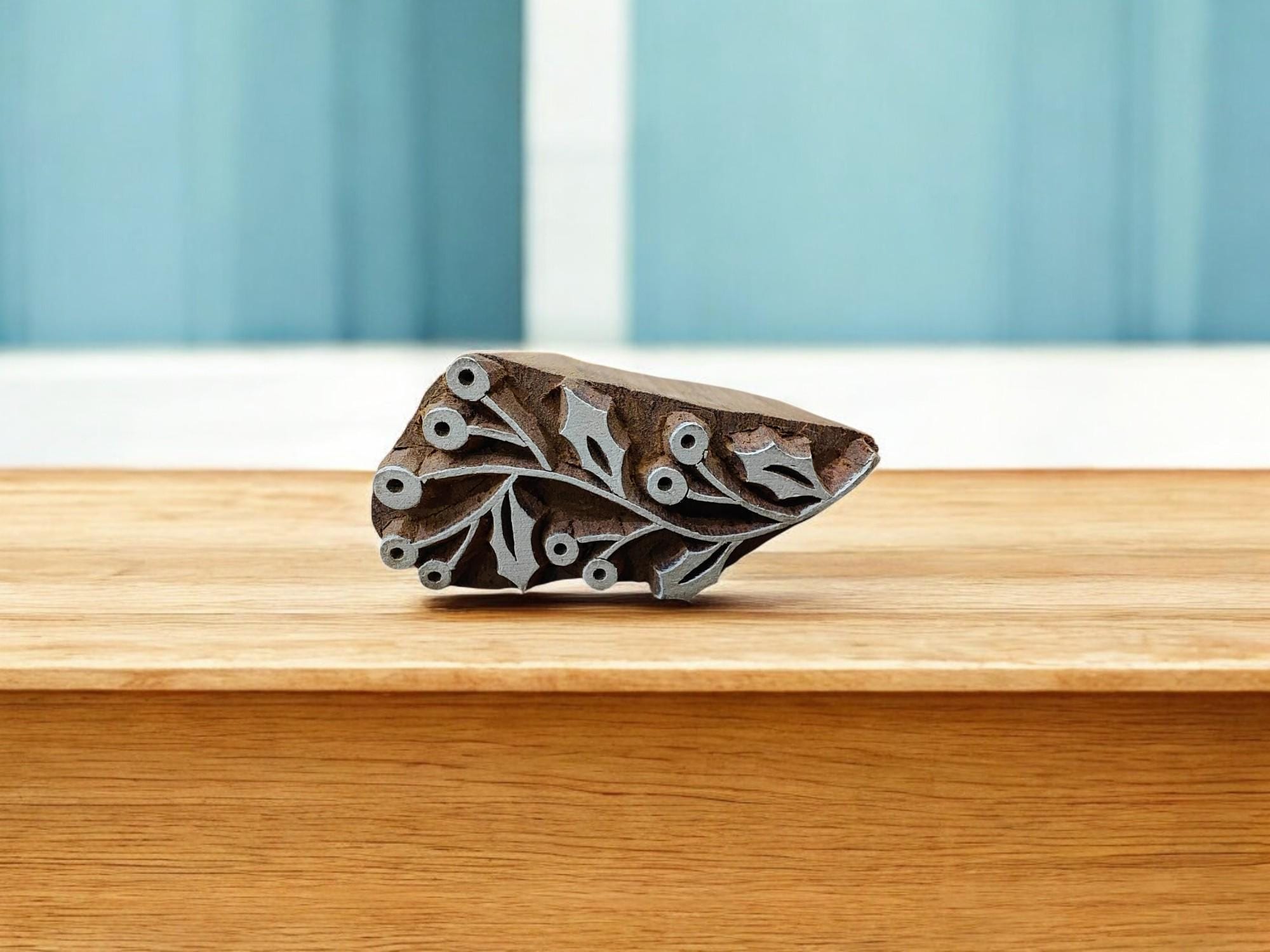 Stem Plant pottery stamp ceramic mold scrapbooking tjap batik printing floral carved stamps.