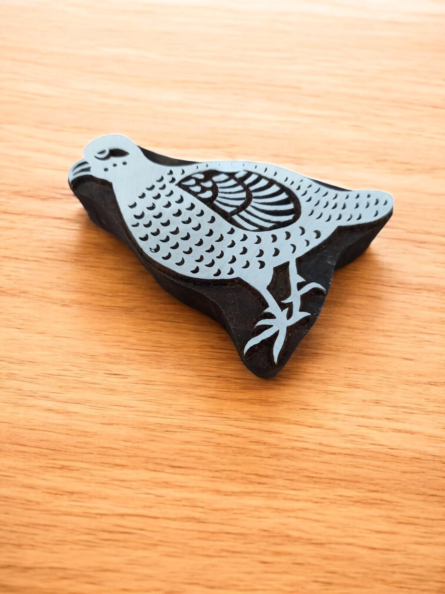 Partridge Bird Wooden Printing Stamp, Batik Block
