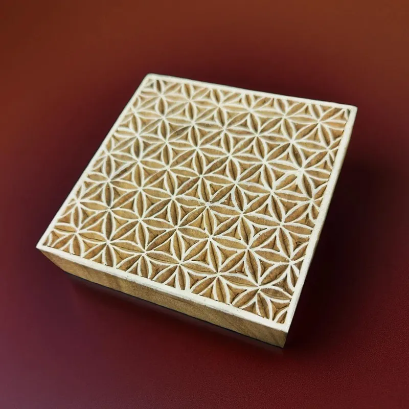 Large Geometric Printing Block | Fabric Printing and Batik Stamps