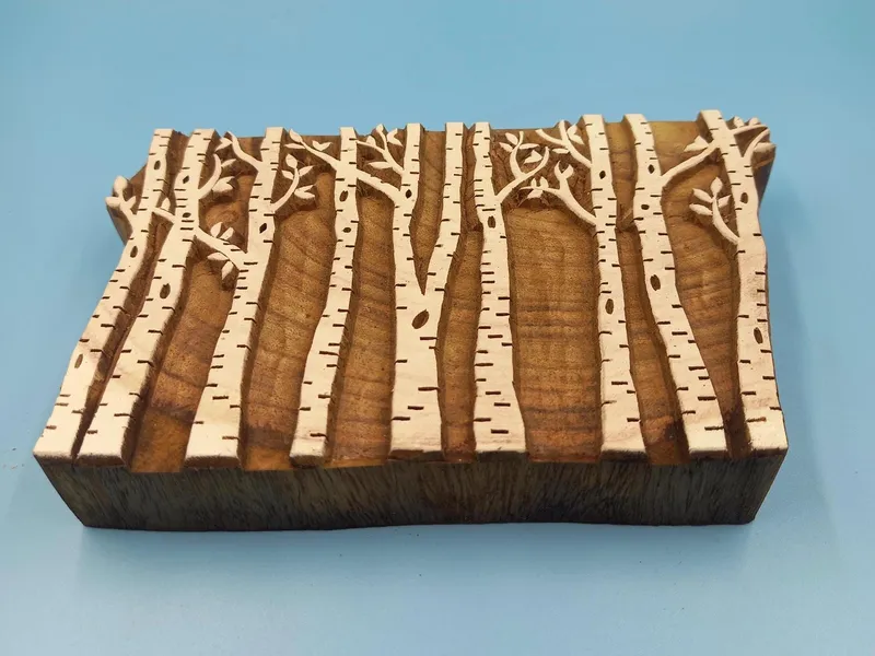 Bamboo Forest Wooden Printing Block Pottery Stamp, Batik Tjaps, Blaudruck stempel