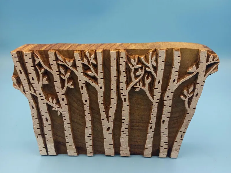 Bamboo Forest Wooden Printing Block Pottery Stamp, Batik Tjaps, Blaudruck stempel