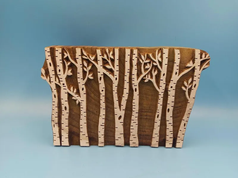 Bamboo Forest Wooden Printing Block Pottery Stamp, Batik Tjaps, Blaudruck stempel