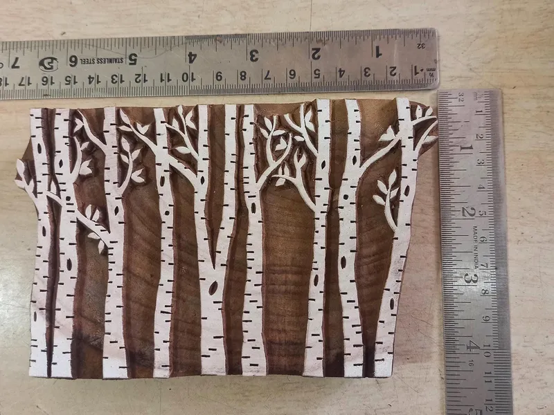 Bamboo Forest Wooden Printing Block Pottery Stamp, Batik Tjaps, Blaudruck stempel