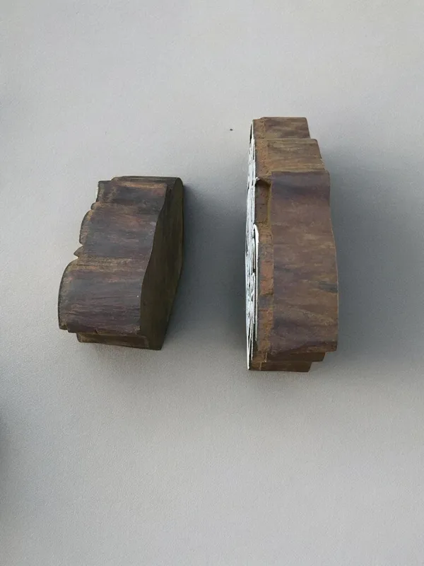 Hand Carved Indian Wood Printing Block - Grasses Trough