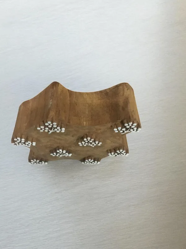 Floral Booti Wood Stamp, Indian Textile Printing Block (10cm)