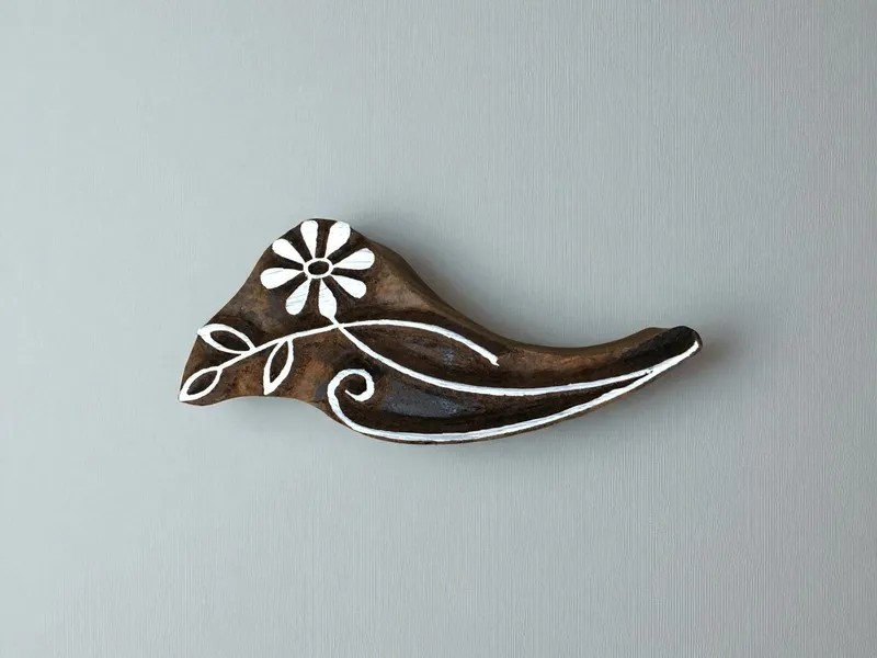 Flower & Leaf Wooden Stamp, Pottery Tjaps, Batik Tampons