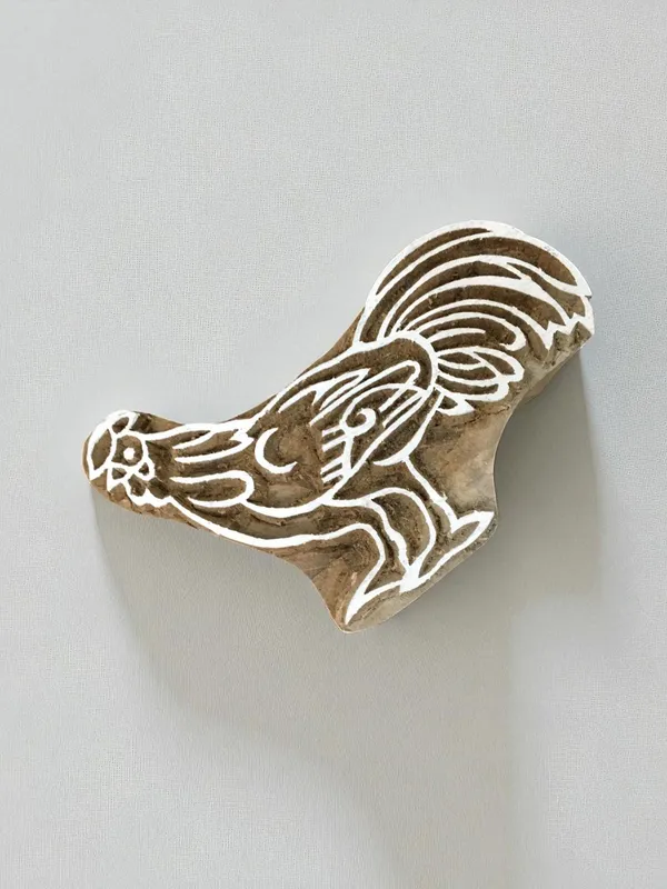 Family Of hen 02  hand carved Indian wood printing block; textile stamp; pottery stamp,