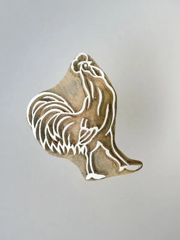 Family Of hen 02  hand carved Indian wood printing block; textile stamp; pottery stamp,