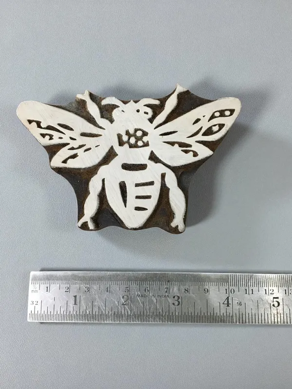Hornet Bee  hand carved Indian wood printing block; textile stamp; pottery stamp,