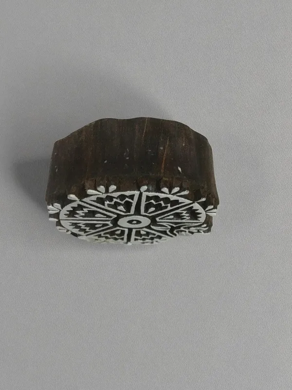 Floral Mandala Wood Stamp, Pottery & Textile Printing (7.5cm)