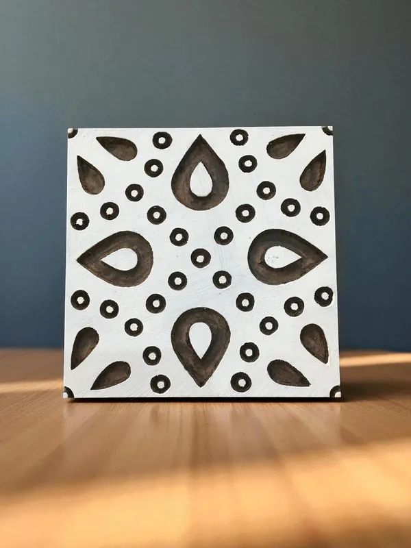 Moroccan Tile Wood Block Stamp, Indian Textile Printing, DIY Pottery