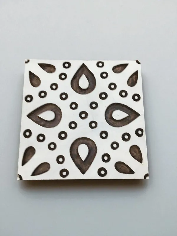 Moroccan Tile Wood Block Stamp, Indian Textile Printing, DIY Pottery