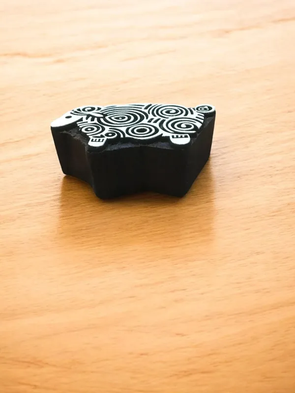 Curly Sheep Wood Printing Block – Indian Textile Stamp, Pottery Stamp