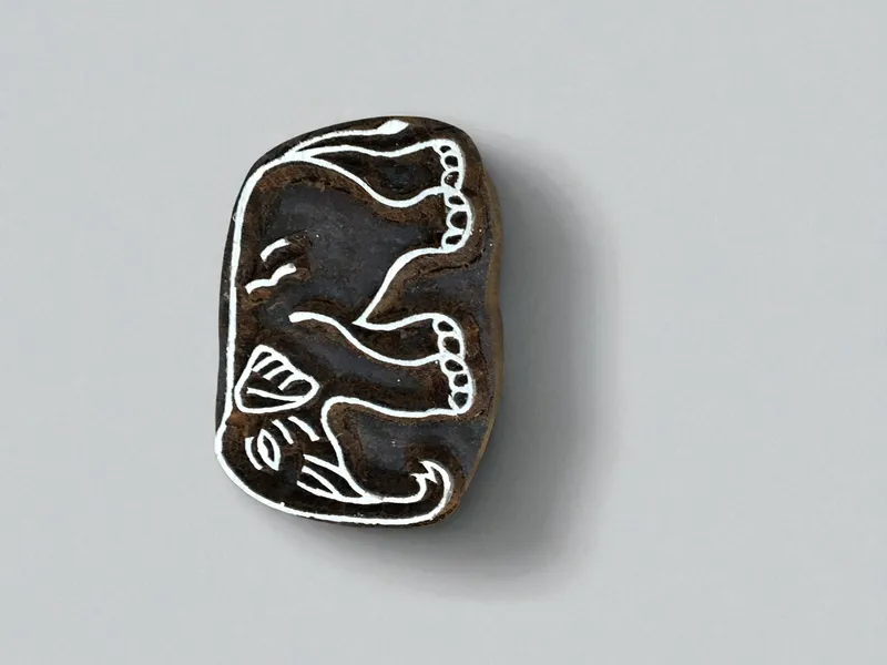 Indian wooden printing block - Walking Elephant