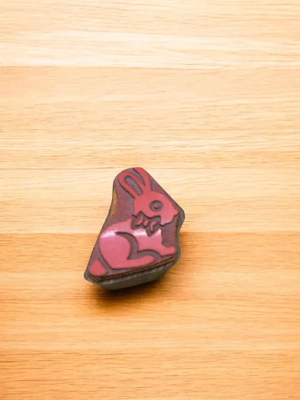 Indian Wooden Printing Block – Bunny With Bow Wood Mounted Rubber Stamp