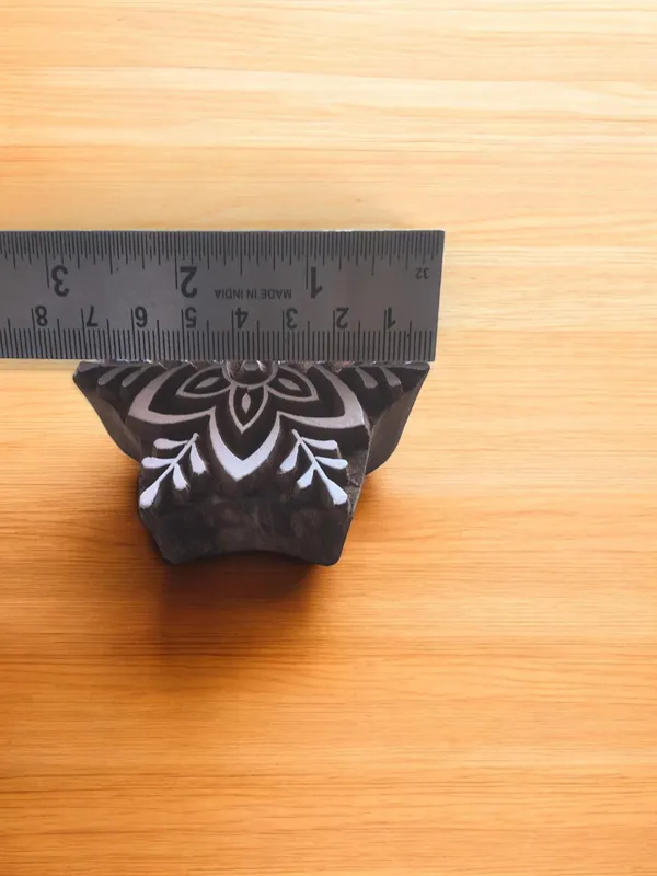 Snow flake Flower, hand carved Indian wood printing block; textile stamp; pottery stamp,
