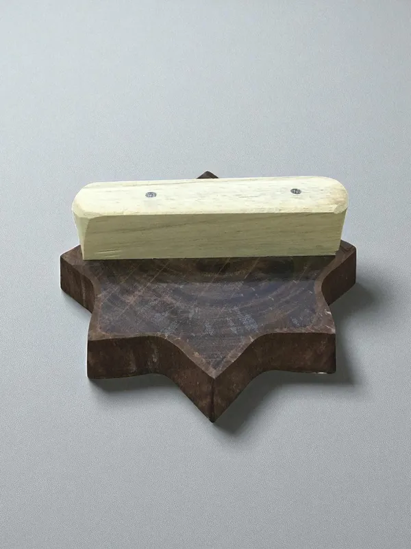 Geomeric lotus Flower  hand carved Indian wood printing block; textile stamp; pottery stamp,