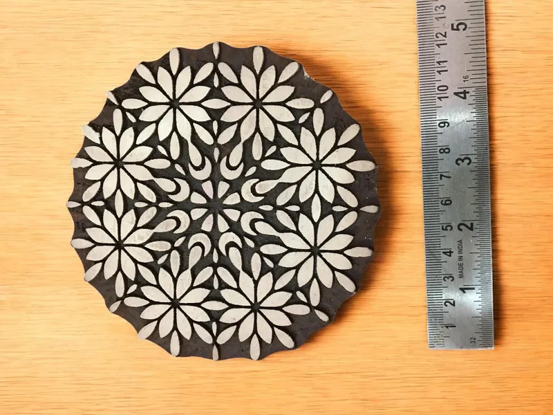 Floral Mandala Wood Stamp; Pottery Stamp; Wood Printing Block; Indian Stamp; Soap Stamp; Textile Print Block; Mandala stamp
