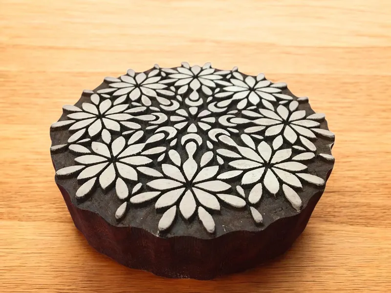 Floral Mandala Wood Stamp; Pottery Stamp; Wood Printing Block; Indian Stamp; Soap Stamp; Textile Print Block; Mandala stamp