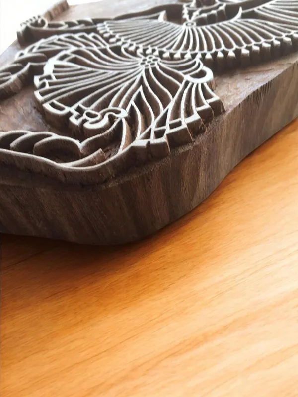 Dancing Man folk Art, hand carved Indian wood printing block; textile stamp; pottery stamp,