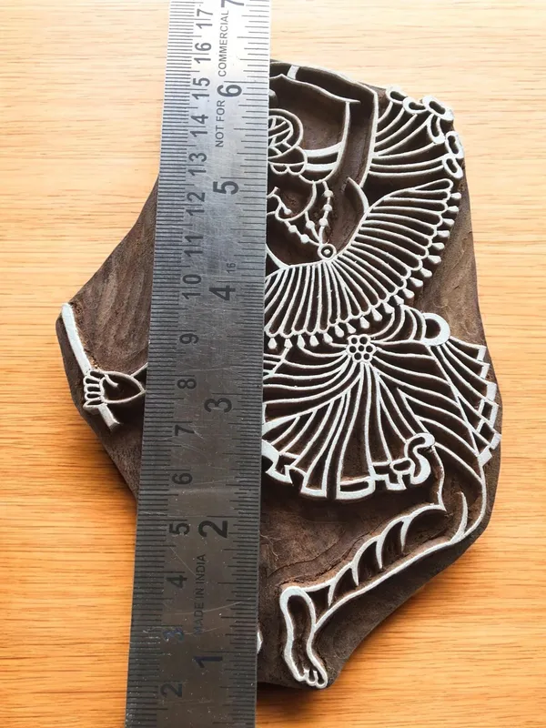 Dancing Man folk Art, hand carved Indian wood printing block; textile stamp; pottery stamp,