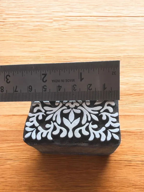 Hand Carved Indian Wood Printing Block, Tile Design, Textile Stamp