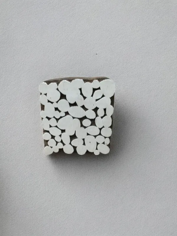 Pebble  hand carved Indian wood printing block; textile stamp; pottery stamp,
