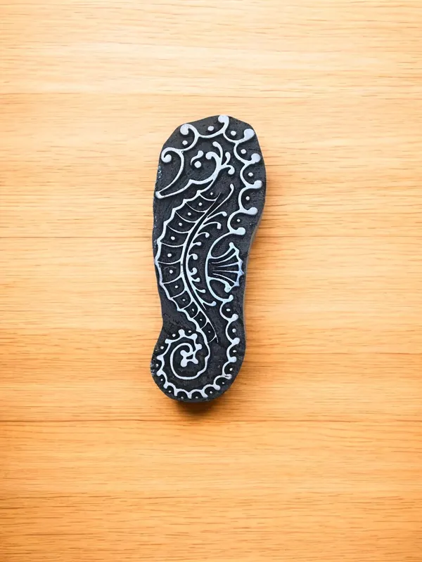 Seahorse Wood Block Stamp, Indian Textile Printing