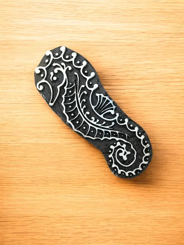 Seahorse Wood Block Stamp, Indian Textile Printing