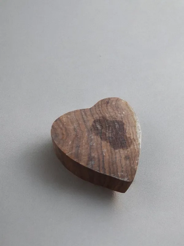 Dotty Heart Pottery Stamp, Hand Carved Indian Wood Printing Block