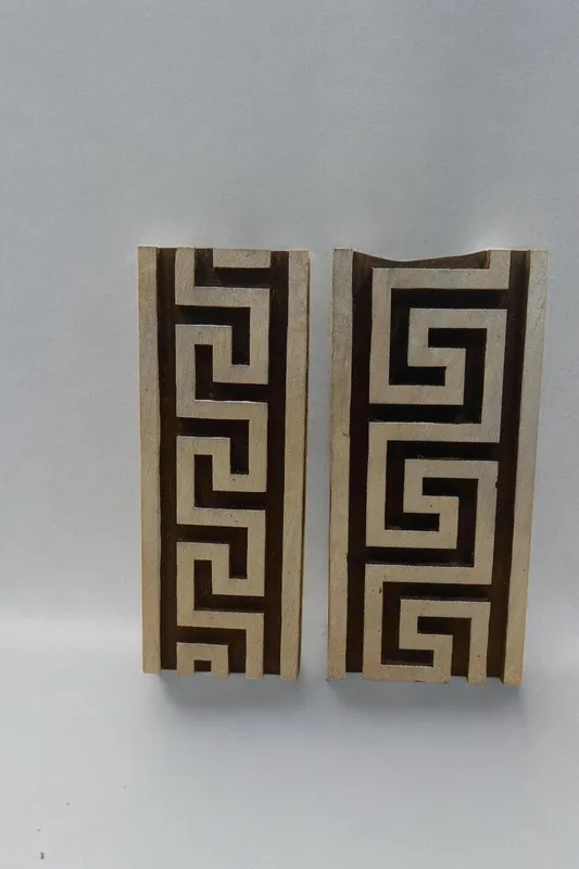 Scandinavian Pattern Border hand carved Indian wood printing block; textile stamp; pottery stamp,