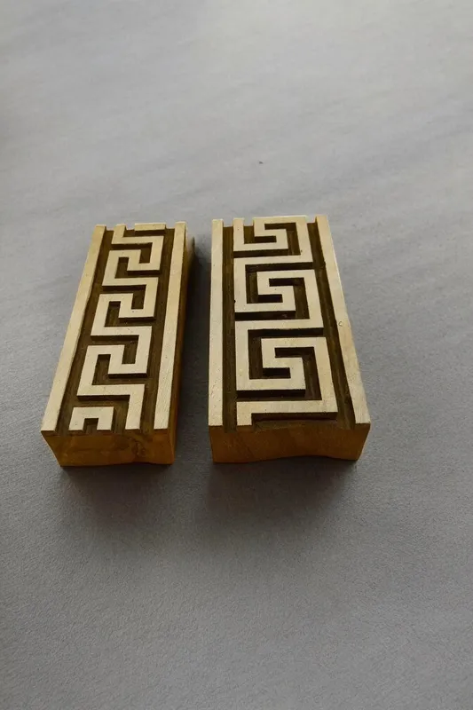 Scandinavian Pattern Border hand carved Indian wood printing block; textile stamp; pottery stamp,